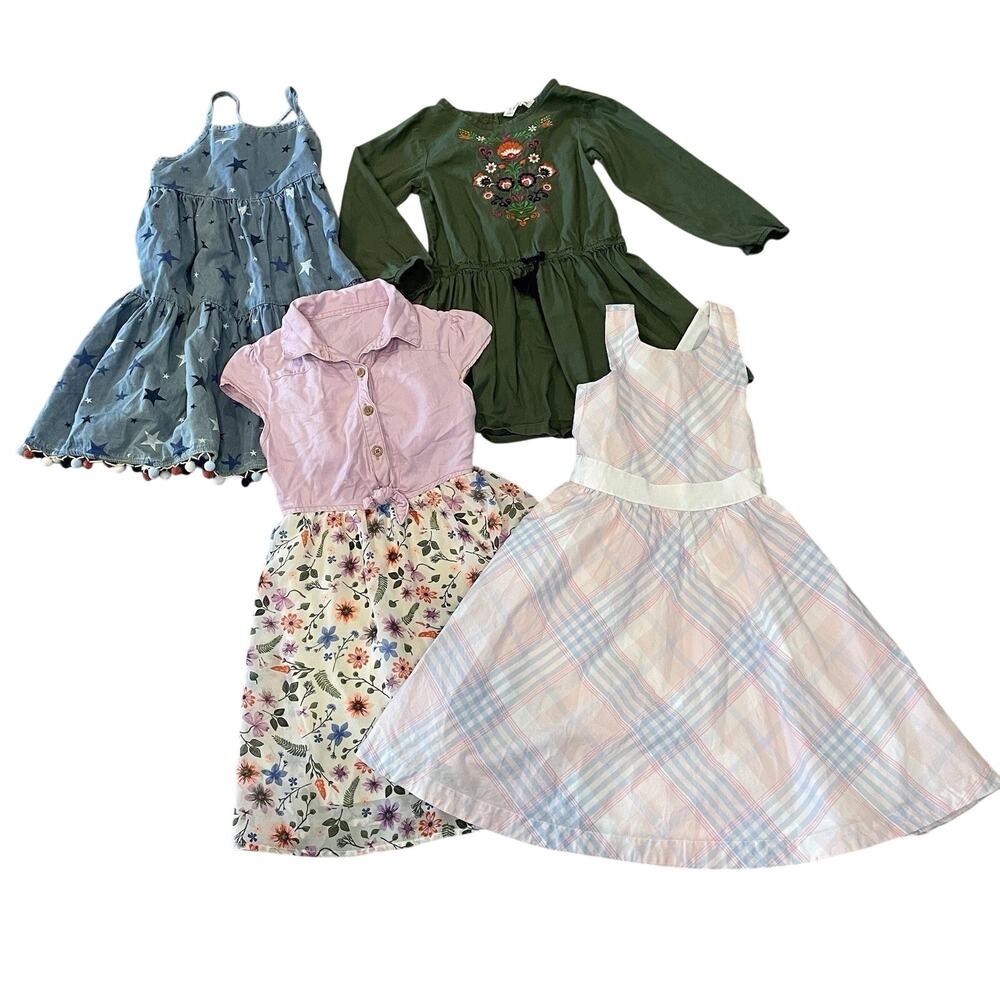 Girls Dresses Size 7/8 Spring Summer Lot Of 4 Casual